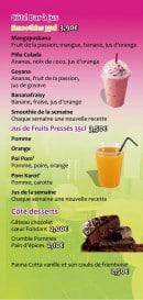 Menu Carré des S - Les jus et desserts