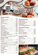 Menu Corner shop coffee - Les boissons chaudes, boissons froides et sandwichs froids,...