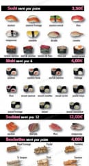 Menu Dream Sushi - Les sushi, sashimi, maki,...