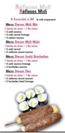 Menu Dream Sushi - Les formules