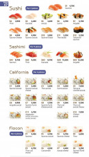 Menu Bao Lin Xuan - Les sushi, sashimi, ...