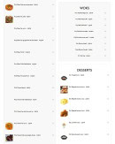 Menu Asian Food - Les woks, desserts, ....