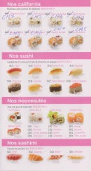 Menu Au Jap Sushi - Les californias, sushis et sashimis