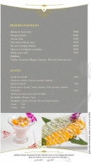 Menu Le bistro d'edgard - Desserts et glaces