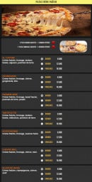 Menu Star Pizza - Pizzas crème fraîche