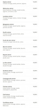 Menu Pizza Bugati - Pizza sénior page 2