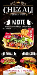 Menu Restaurant CHEZ ALI - Les sandwichs mixtes