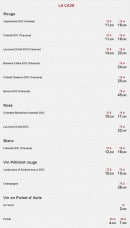 Menu Borsalino Rest - Les vins