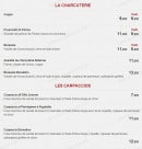 Menu Borsalino Rest - Les charcuteries et carpaccios