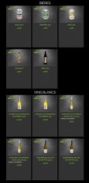 Menu Bon Saï - Les bières et vins blancs