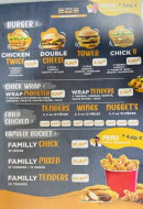 Menu Chick Naan - Burger et Tenders wings nuggets