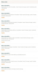Menu Tokyo sanaya - Les menus mixtes