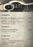 Menu Le Gramophone - Les vins blancs à 75cl