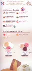 Menu Tabac de la mairie - Crèmes glacées et sorbets 