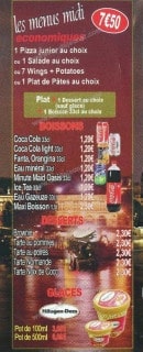 Menu Di napoli burger - Menus et boissons