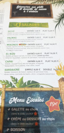 Menu L'Île O'Crêpes - Les salades, menu escales