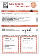Menu Les greens de Courson - Les plats et house burgers