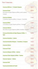 Carte et menu de L'Etoile du maroc à Sainte Genevieve des Bois — Les couscous