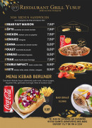 Carte et menu de Yusuf Grill à Sainte Genevieve des Bois — Les sandwichs