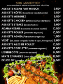 Carte et menu de Yusuf Grill à Sainte Genevieve des Bois — Les assiettes, entrées et suppléments
