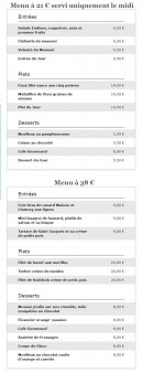 Menu O Comptoirs des Saisons - Menus