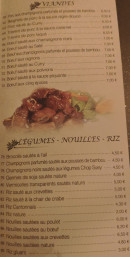 Menu Lotus Bleu - Les viandes, legumes et riz,...