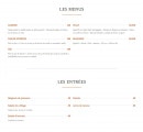 Menu La Pajovic - Les menus et entrées