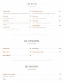Menu La Pajovic - Les plats, grillades et desserts