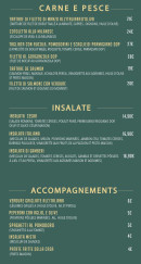 Menu La Stradina - Les plats, salades et accompagnements