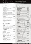 Menu Le Kosy - Les plats à emporter 