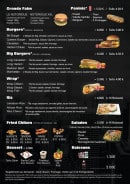 Menu New York Time - Paninis, burgers, wraps,...