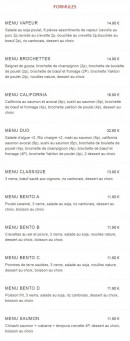 Menu Seven Stars 7 - Les formules