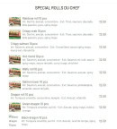 Menu Wafu shidashi - Les spécial rools  du chef