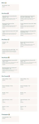 Menu Carmina - Bières, vins et Champagnes