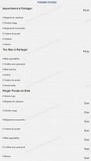 Menu Elite Five Soccer - Les assortiments, tex mex,...