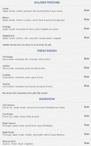 Menu Elite Five Soccer - Les salades, pizzas,...