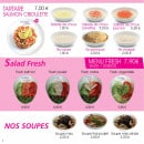 Menu Paradise Sushi - Tartare salades et soupes