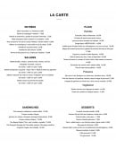 Menu La Terrasse Seguin - La carte