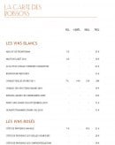 Menu Mise En Saine - Vins rouges et champagnes 