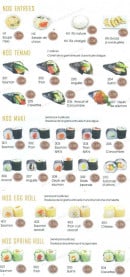 Menu Tokoyama - Les entrées, temaki, maki...