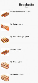 Menu Bonheur De Clichy - Les brochettes