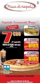 Menu Pizza di napolia - Carte et menu Pizza di napoli Clichy