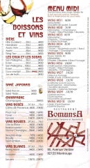 Menu Bomunsa - Les boissons et menus midi