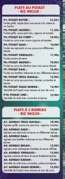 Carte et menu de Tandoori House à Montrouge — Les plats