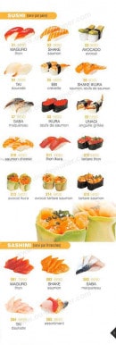 Menu Oky Sushi - Les sushis et sashimis 