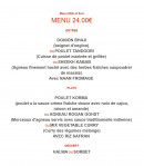 Menu Restaurant Manaslu - menu 24€