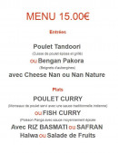 Menu Restaurant Manaslu - menu 15€