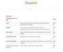 Menu Restaurant Manaslu - les desserts