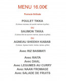 Menu Restaurant Manaslu - menu 16€