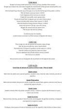 Carte et menu de Au living room à Clamart — Les viandes, poissons et salades